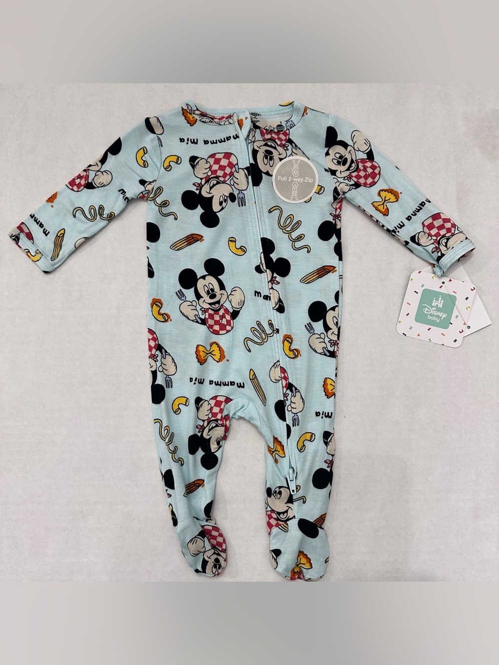 Kids Mickey Mouse Cozy Light Blue
Footed 1-Piece 2- Way Zip Sleep N Play Newborn